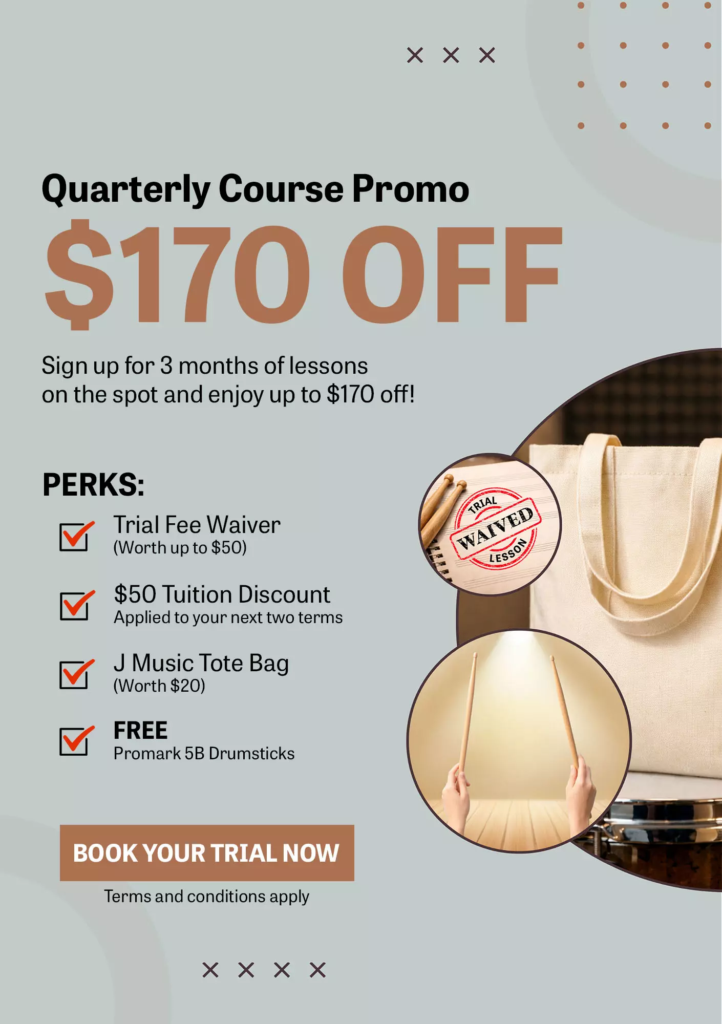 Adult Drum Lessons - Afternoon Promo